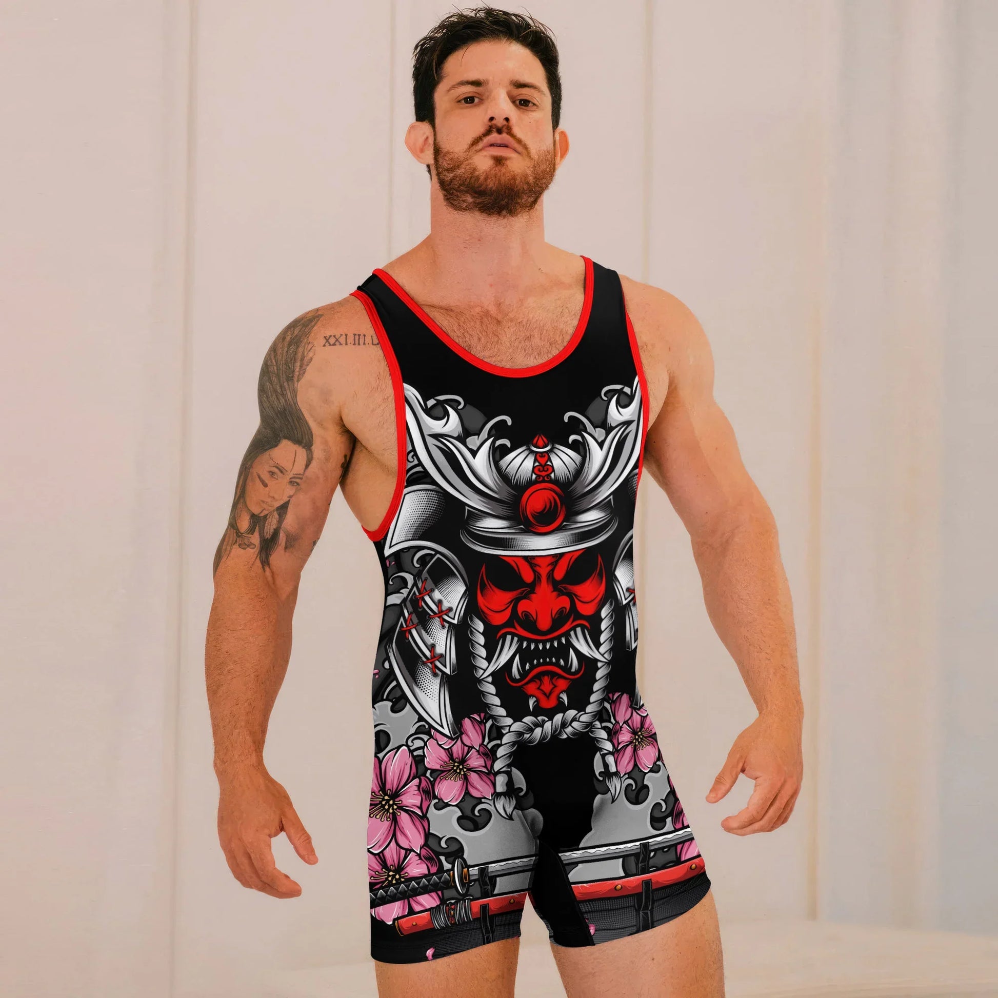 Red Oni Blossom Wrestling Singlets