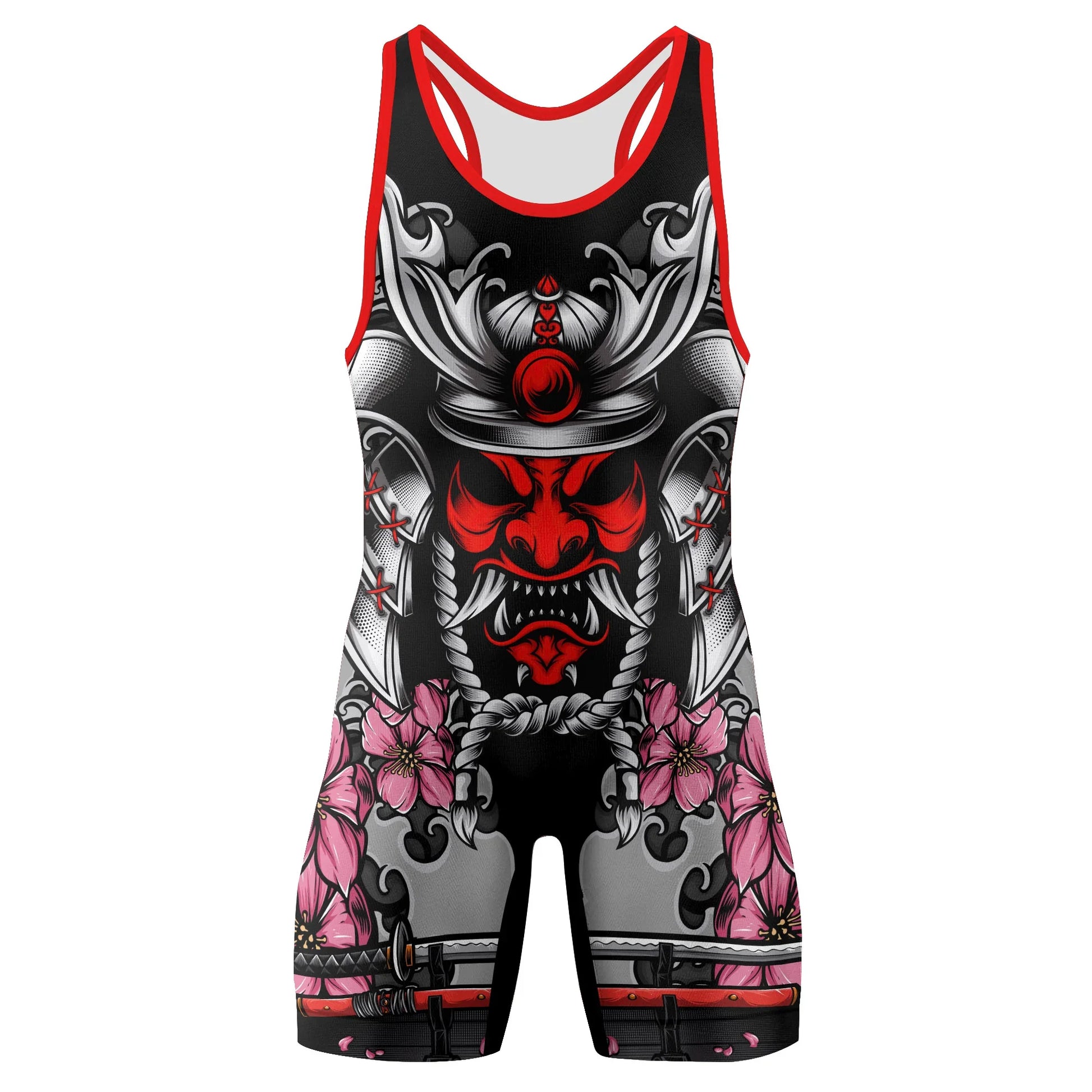 Red Oni Blossom Wrestling Singlets