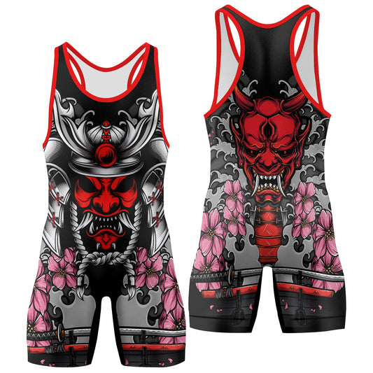 Red Oni Blossom Wrestling Singlets