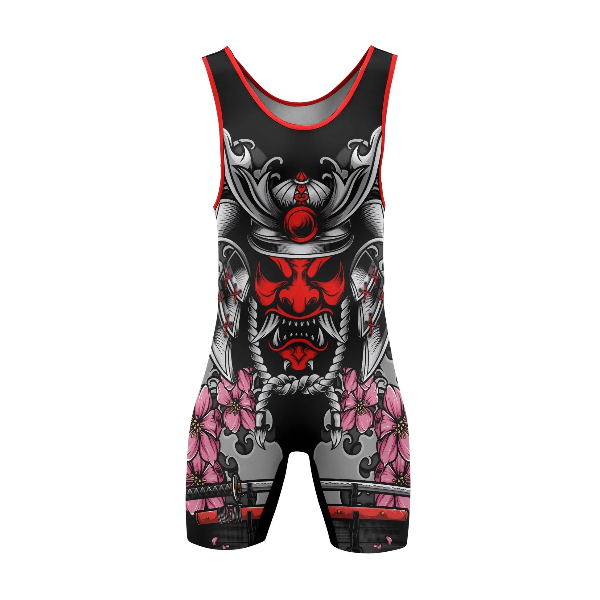 Red Oni Blossom Wrestling Singlets