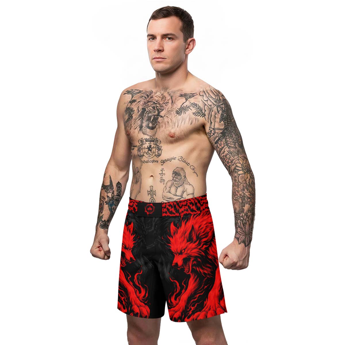 Red Wolf Fight Shorts