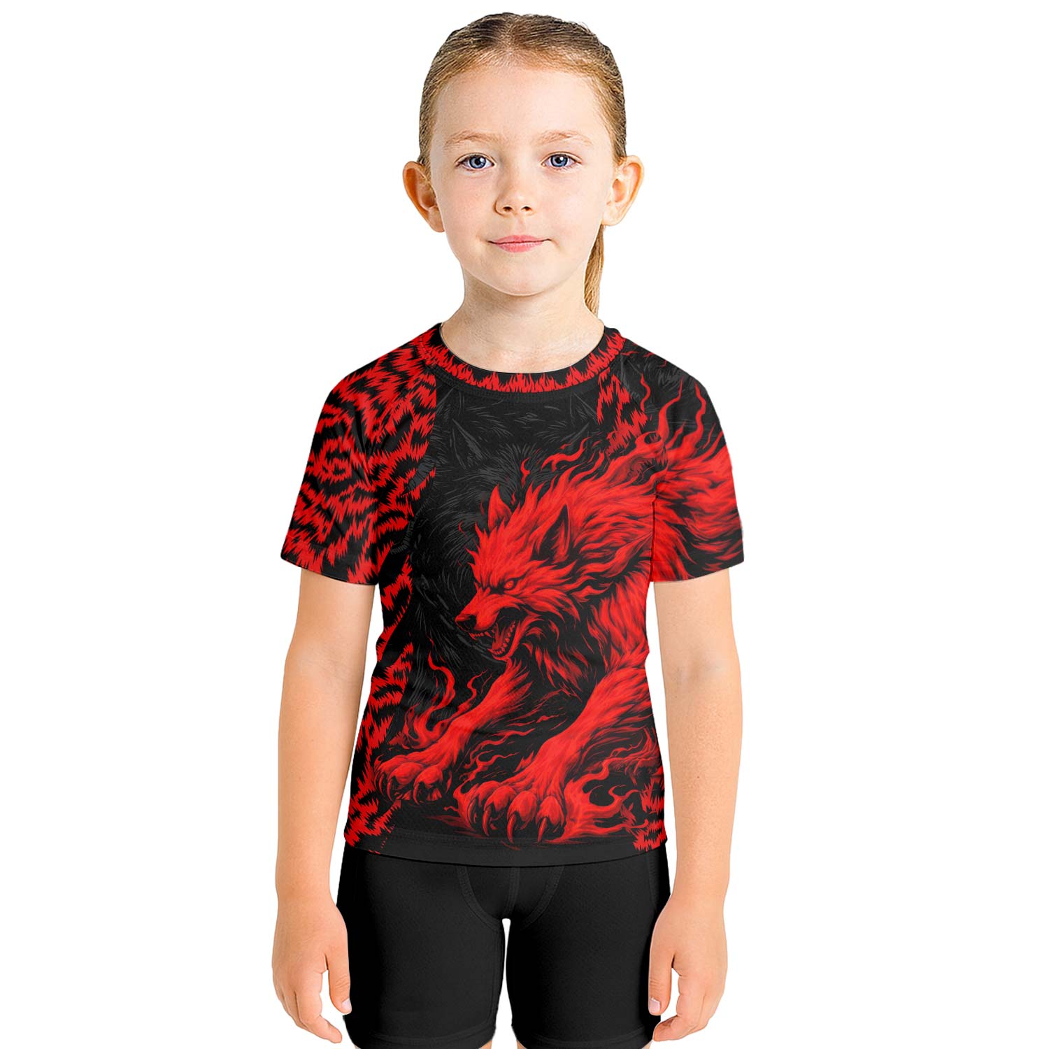Red Wolf Kids Rash Guard
