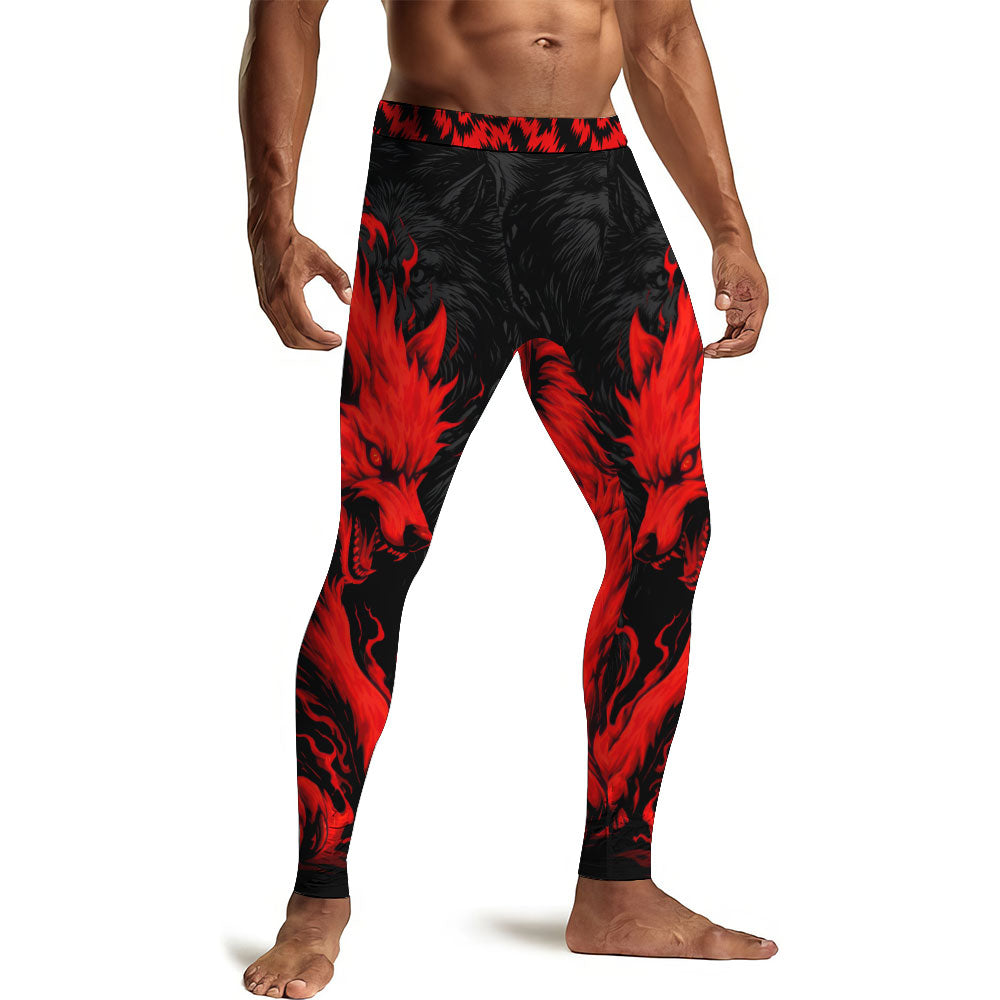 Red Wolf Men's Compression Leggings