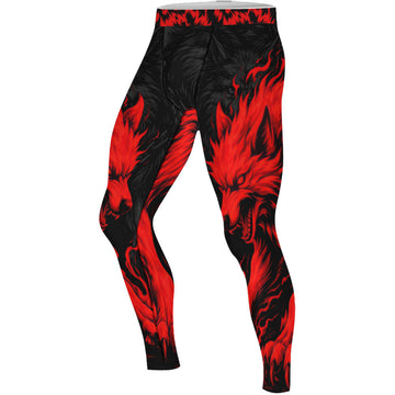 Red Wolf Men's Compression Leggings