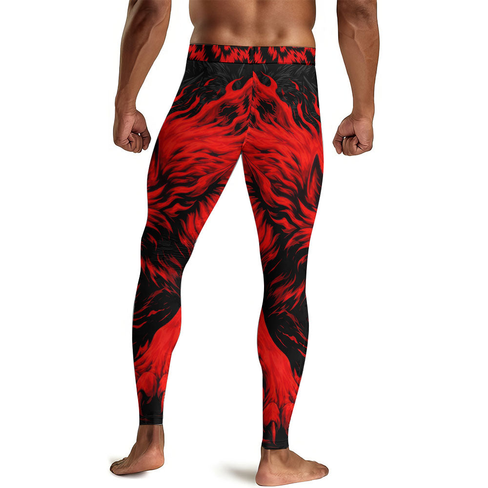 Red Wolf Men's Compression Leggings