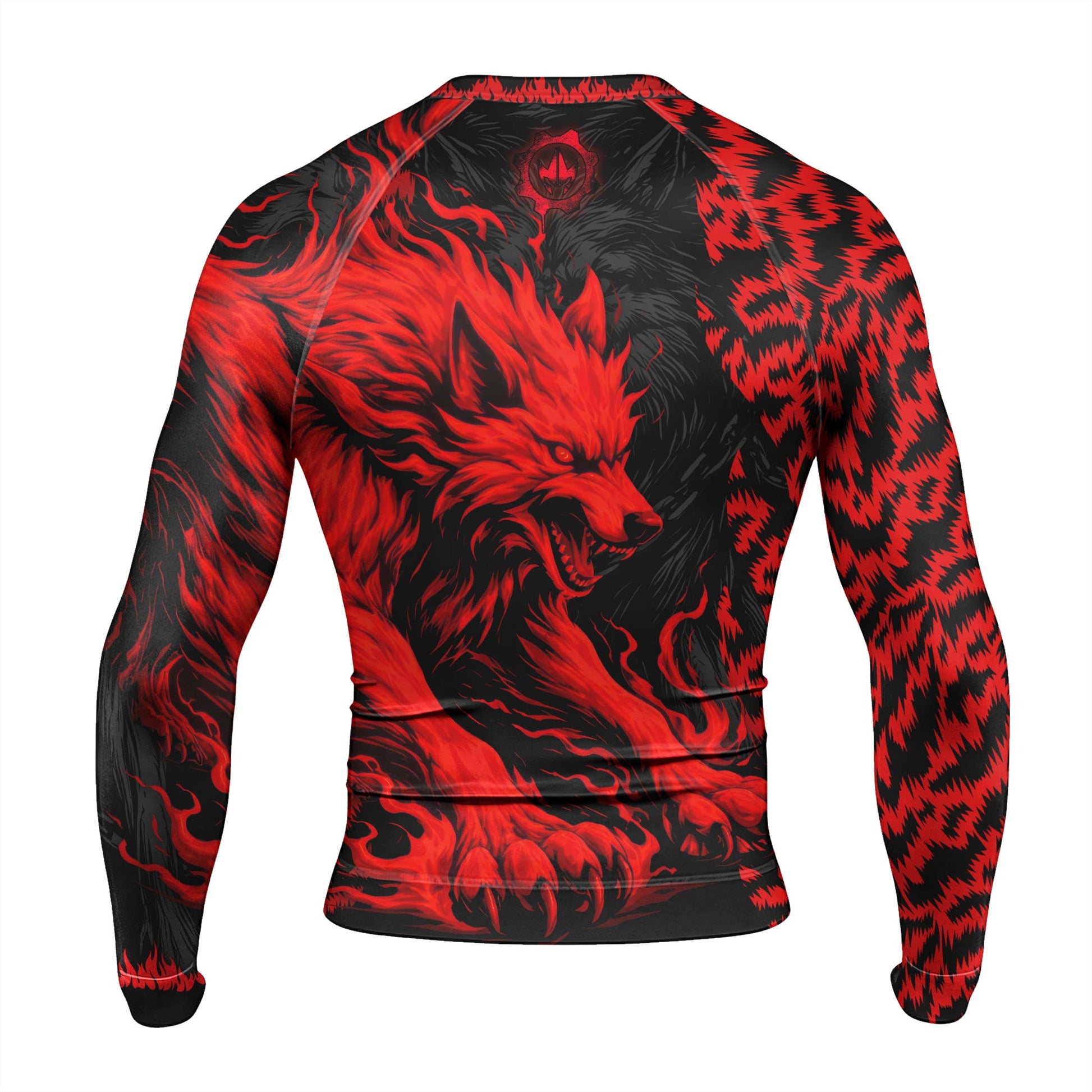 Red Wolf Men's Long Sleeve Rash Guard