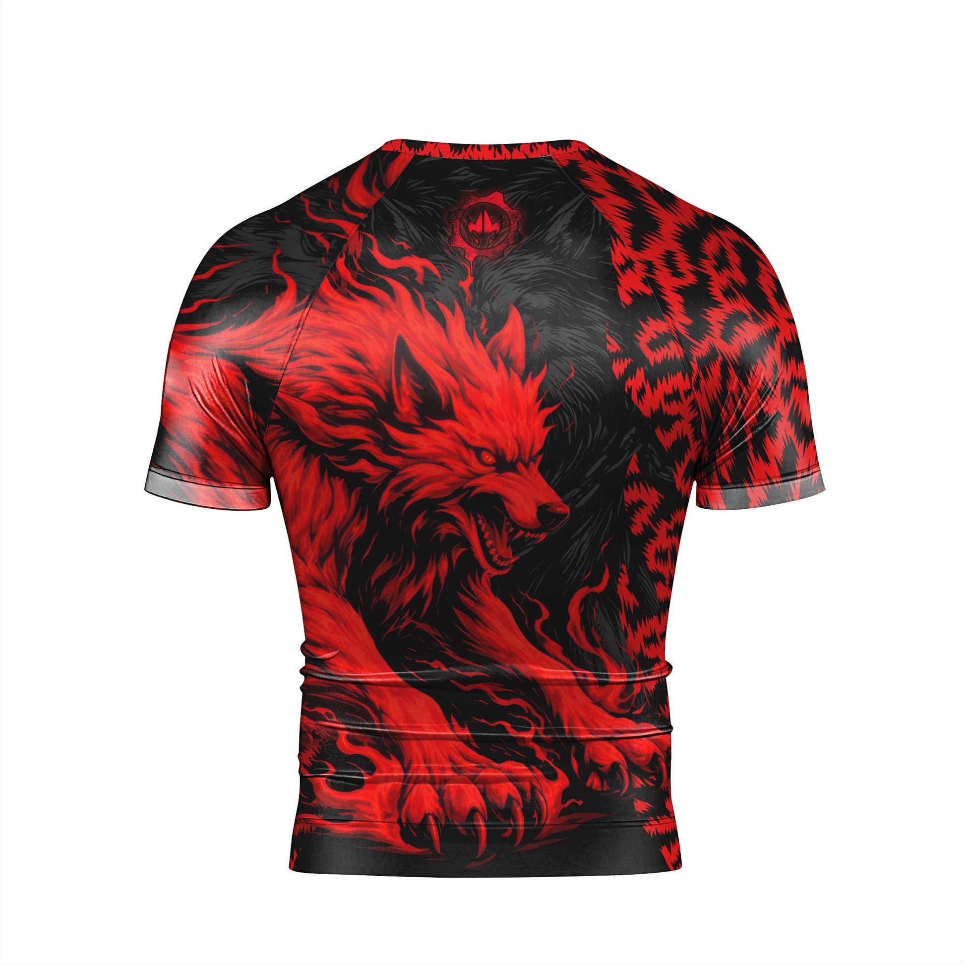 Red Wolf Men's Short Sleeve Rash Guard