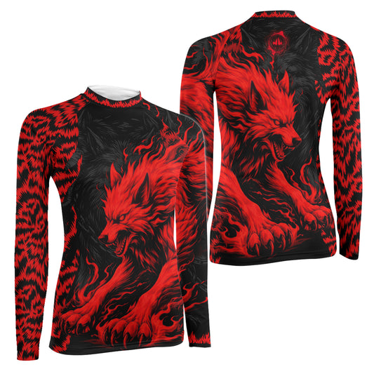 Red Wolf Women's Long Sleeve Rash Guard