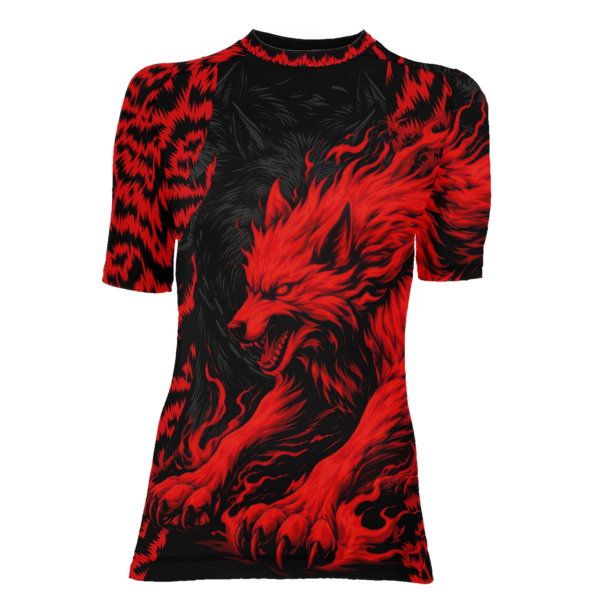 Red Wolf Women's Short Sleeve Rash Guard