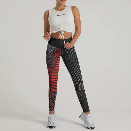 Red Eyes Snake Leggings - BattleFitGear