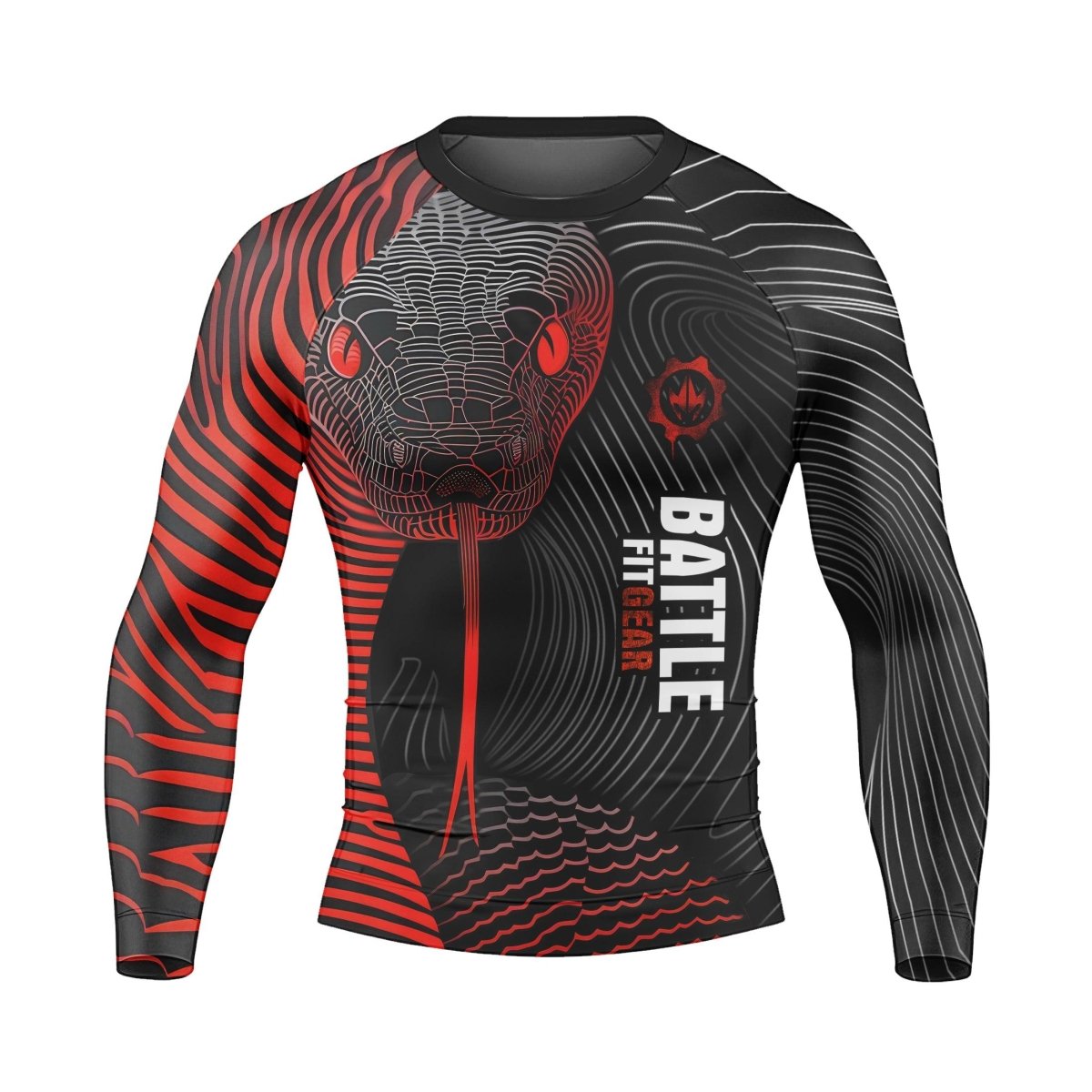 Red Eyes Snake Men's Long Sleeve Rash Guard - BattleFitGear