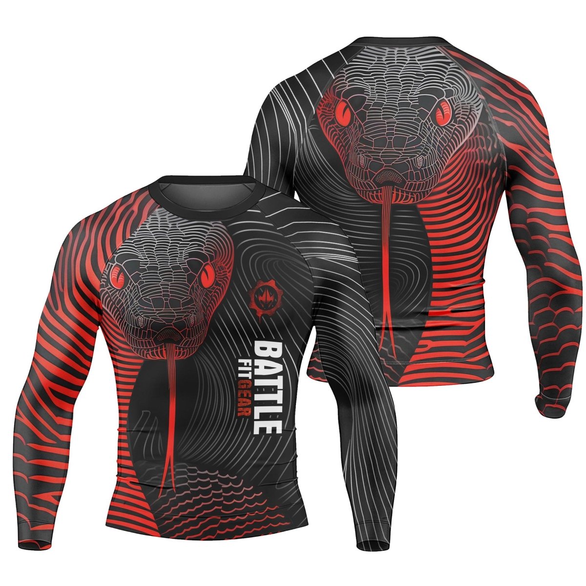 Red Eyes Snake Men's Long Sleeve Rash Guard - BattleFitGear