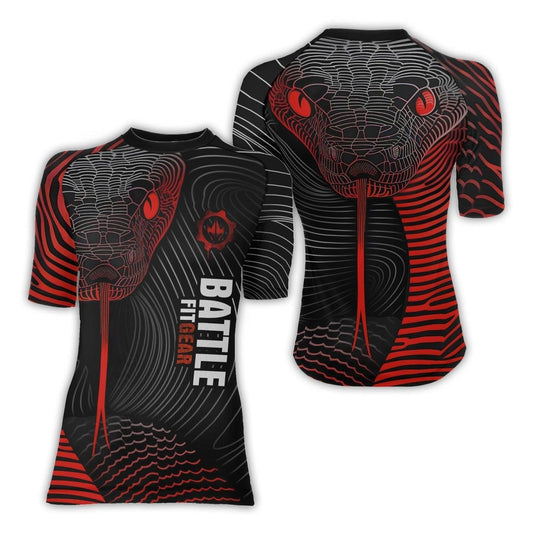 Red Eyes Snake Women's Short Sleeve Rash Guard - BattleFitGear