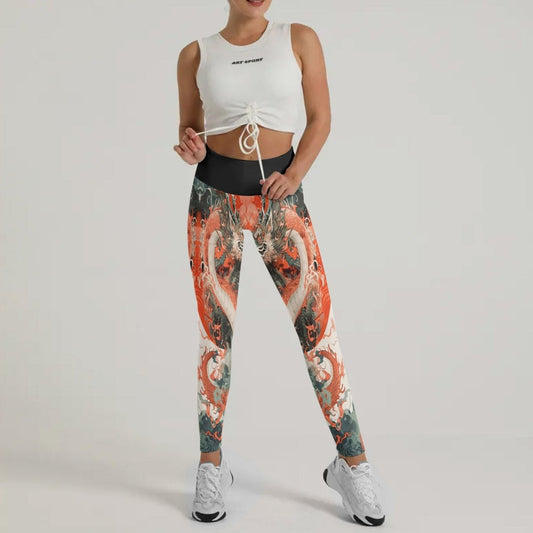 Rising Red Dragon Leggings - BattleFitGear