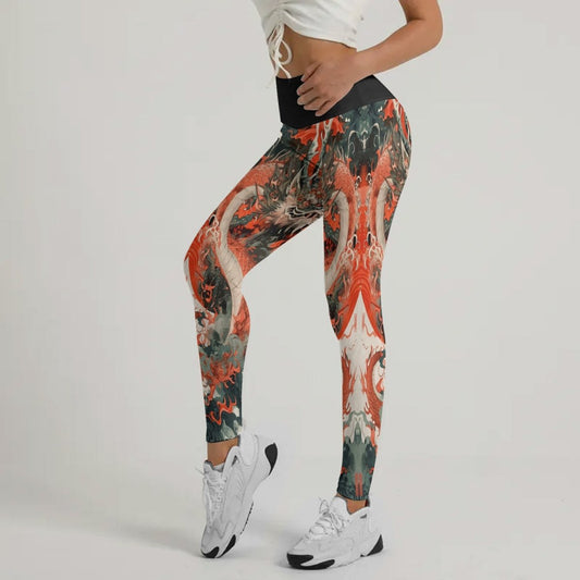 Rising Red Dragon Leggings - BattleFitGear