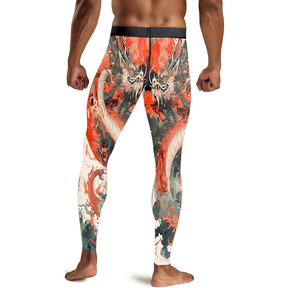 Rising Red Dragon Men's Compression Leggings - BattleFitGear