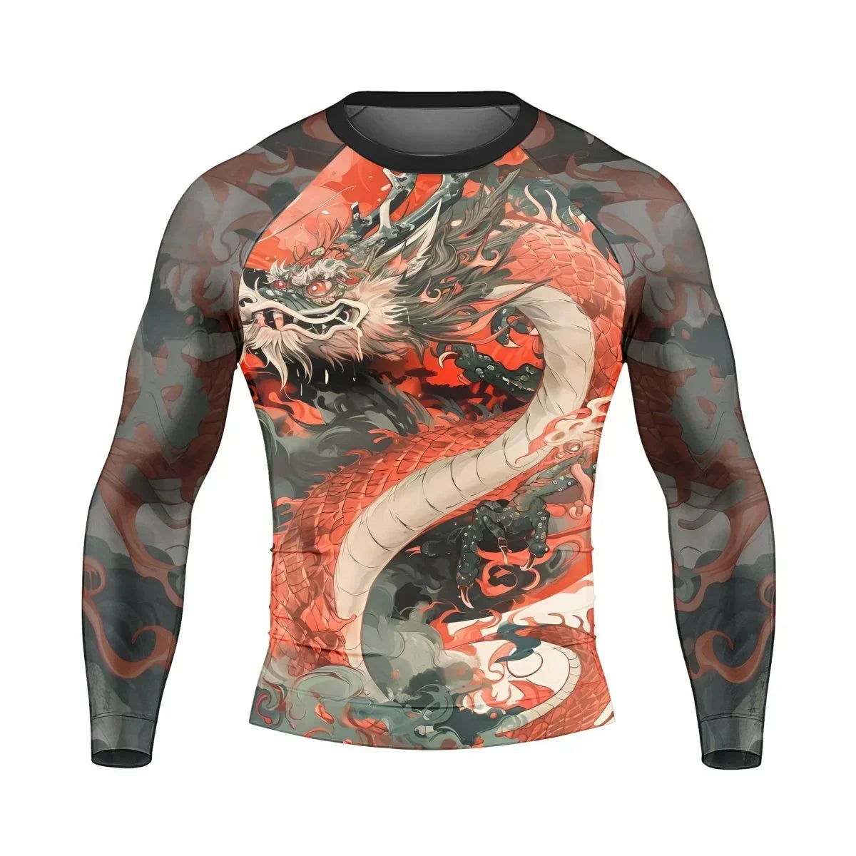 Rising Red Dragon Men's Long Sleeve Rash Guard