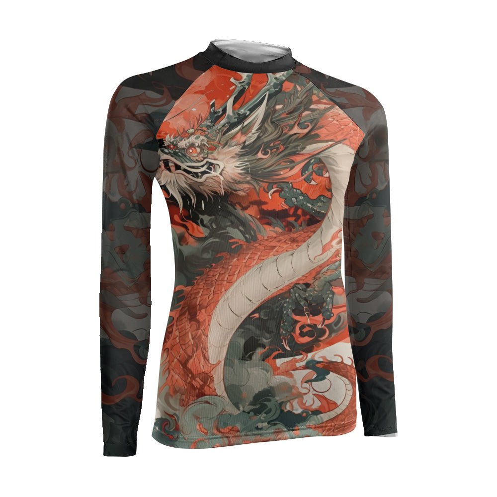 Rising Red Dragon Women's Long Sleeve Rash Guard - BattleFitGear