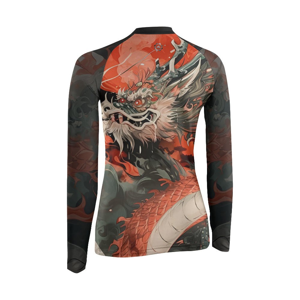 Rising Red Dragon Women's Long Sleeve Rash Guard - BattleFitGear