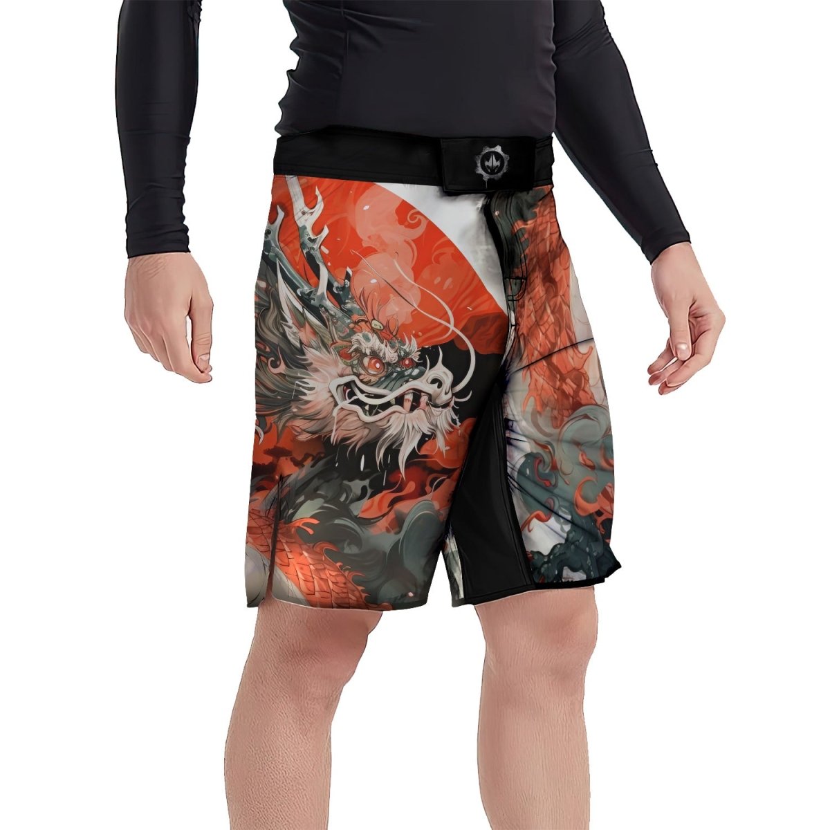 Rising Red Dragon Fight Shorts - BattleFitGear