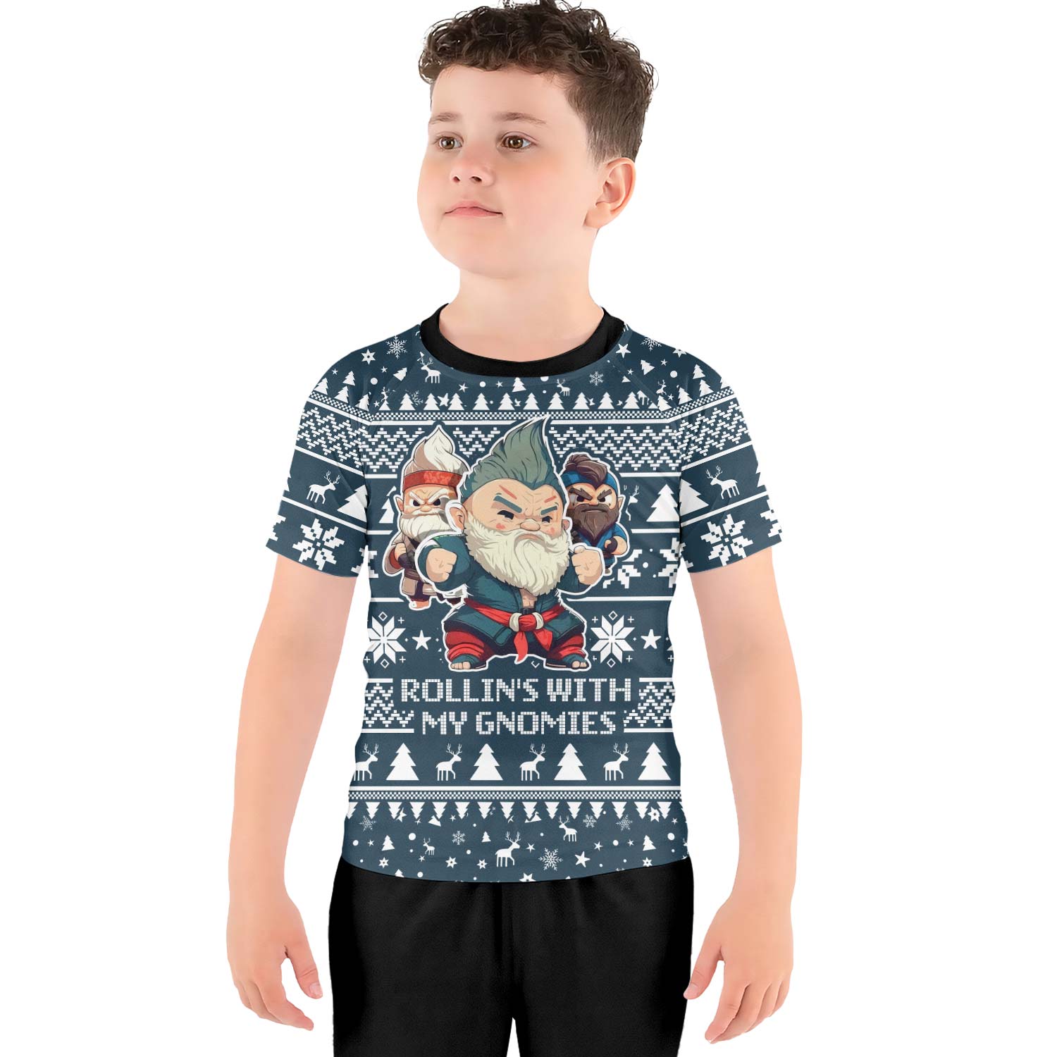 Rolling With Gnomies Kids Rash Guard - BattleFitGear