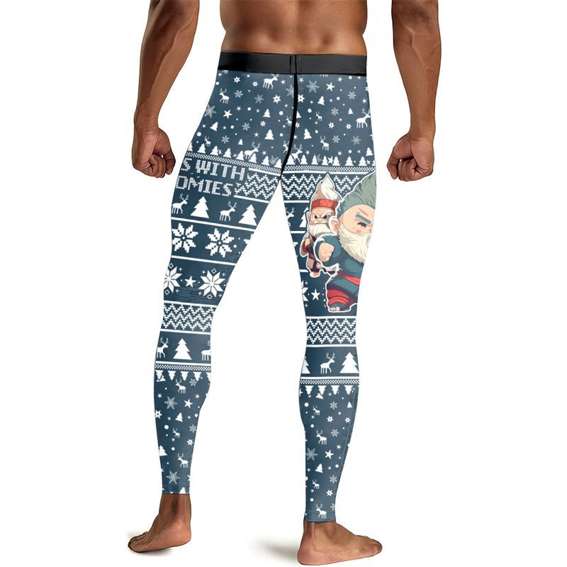 Rolling With Gnomies Men's Compression Leggings - BattleFitGear