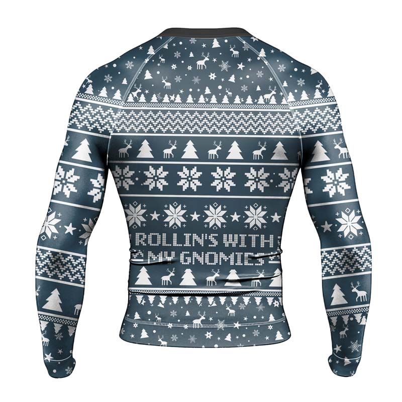 Rolling With Gnomies Men's Long Sleeve Rash Guard - BattleFitGear