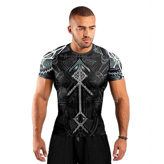 Runes Of Loki Men's Short Sleeve Rash Guard - BattleFitGear