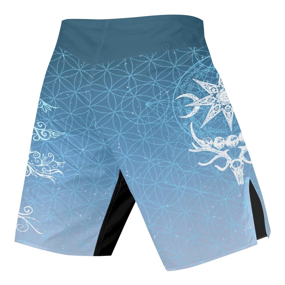 Light Blue YULE Vikings Fight Shorts - BattleFitGear