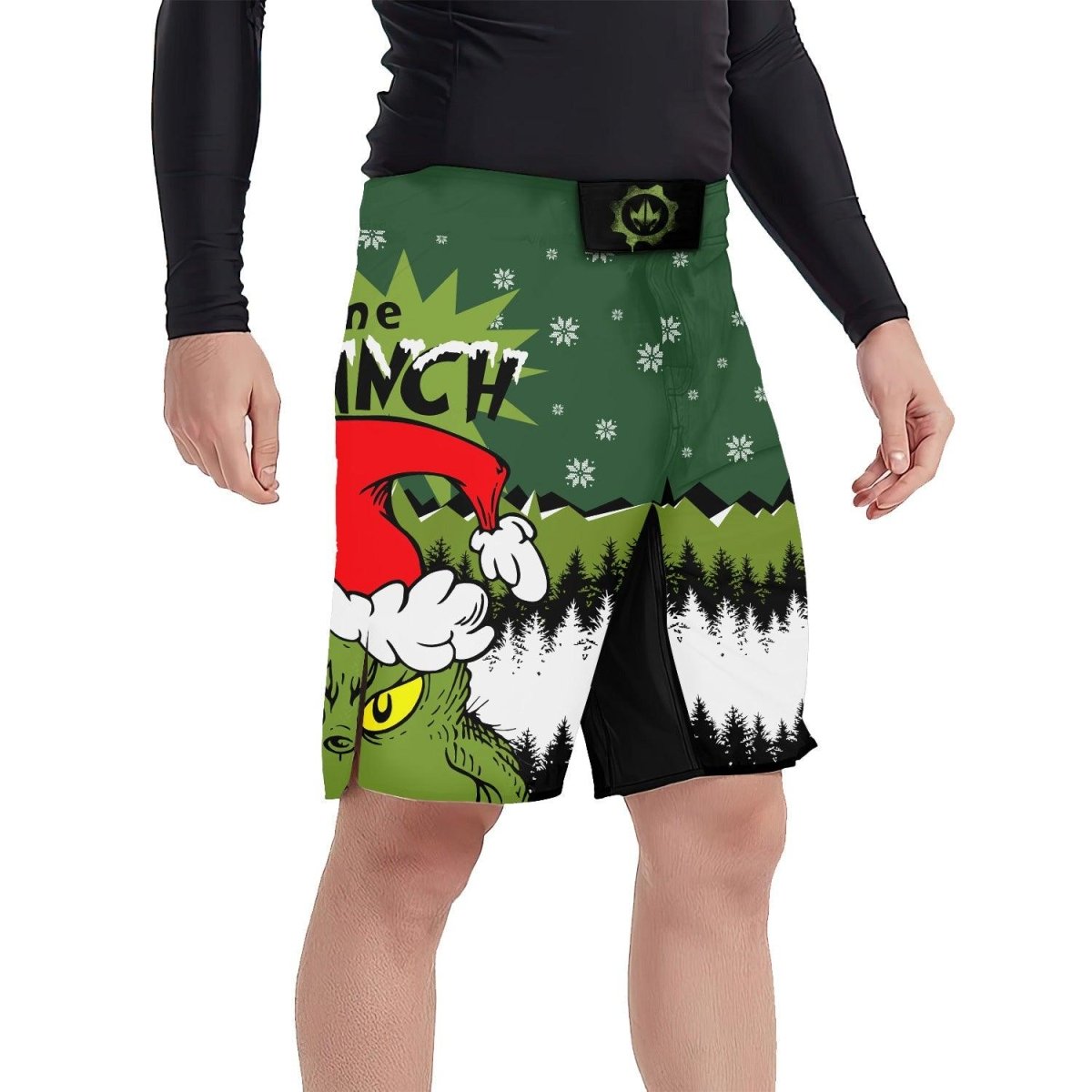 Grinch Santa Clause Fight Shorts - BattleFitGear