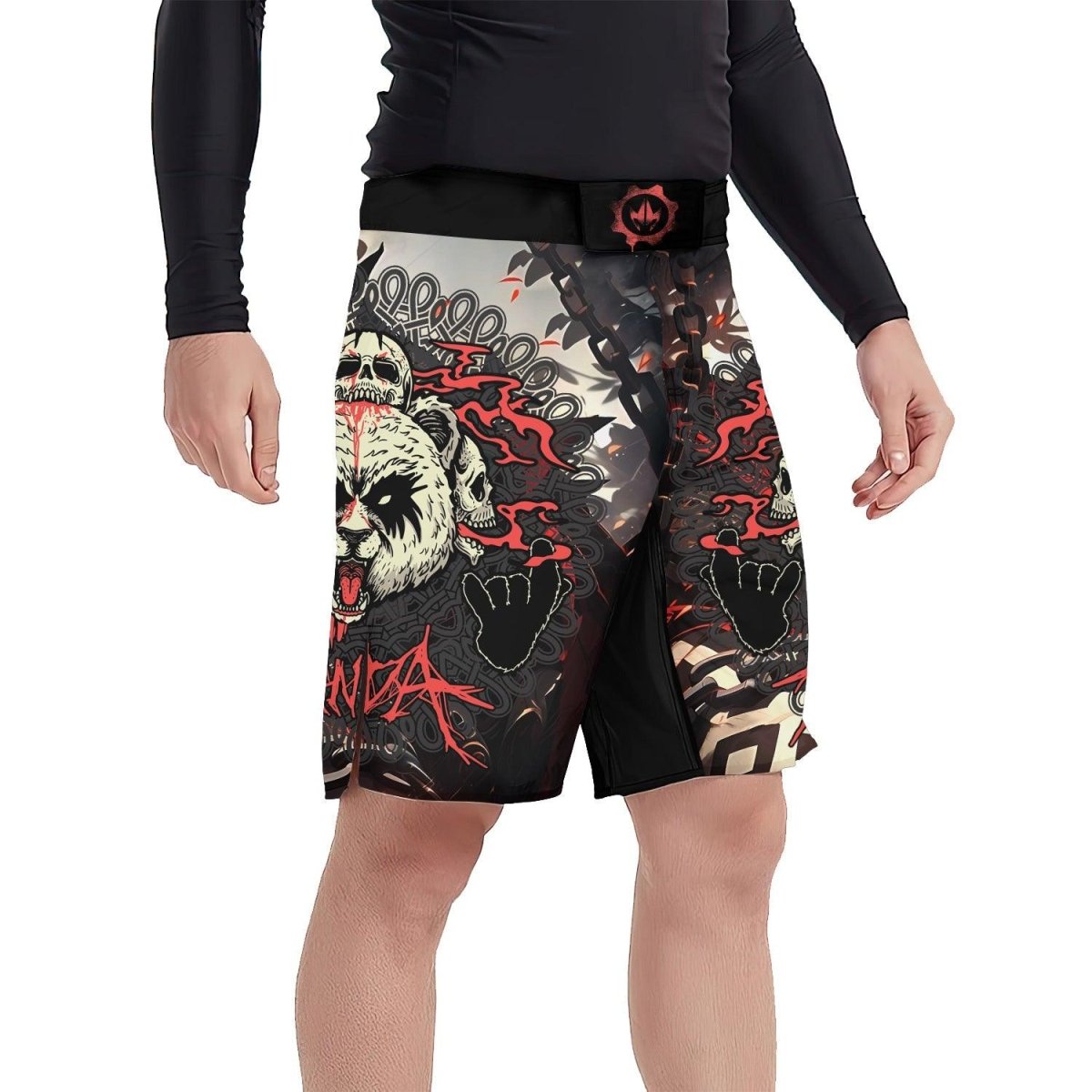 Panda Skull Fight Shorts - BattleFitGear