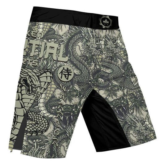 Samurai Cobra And Dragon Fight Shorts - BattleFitGear