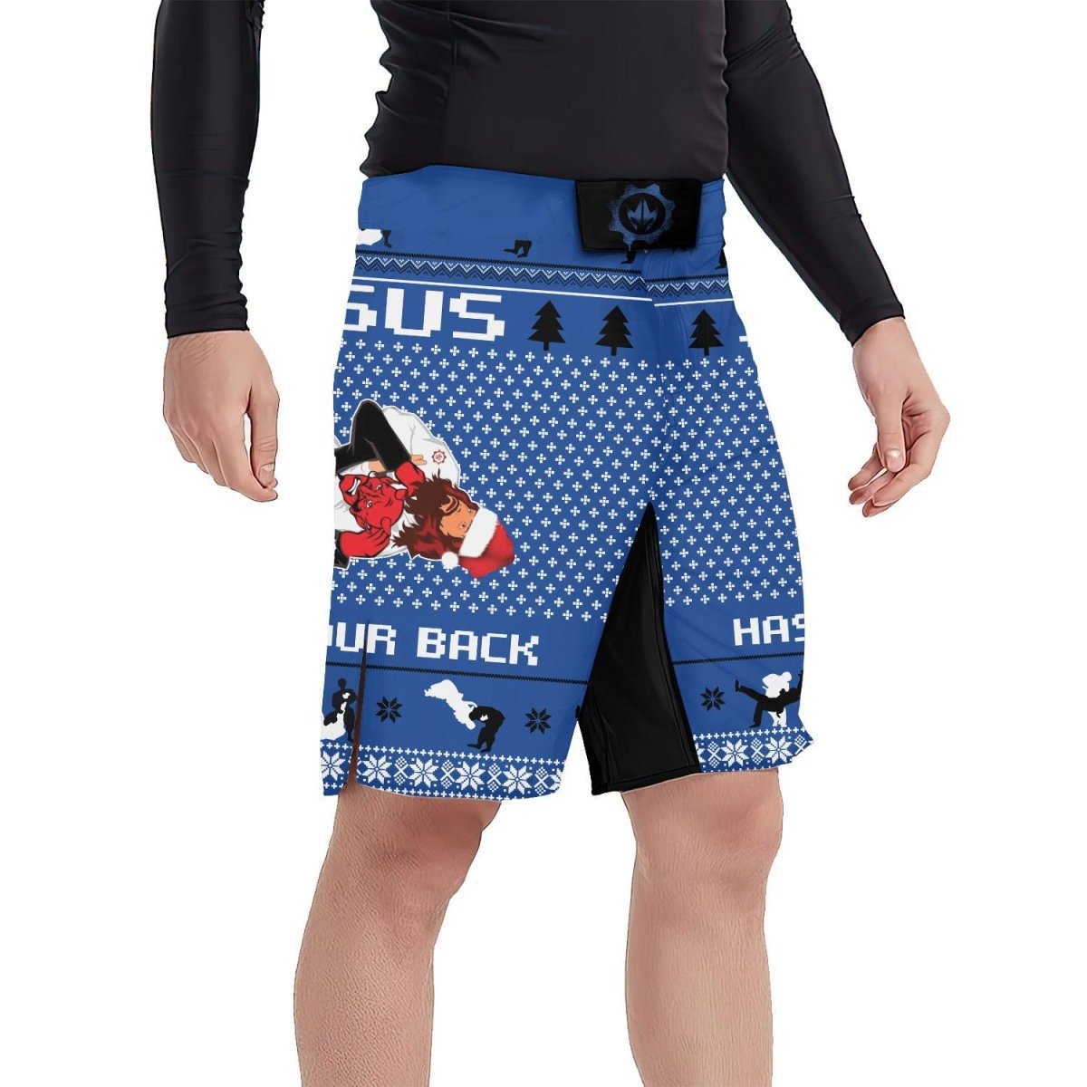 Jesus Santa Choking Fight Shorts - BattleFitGear