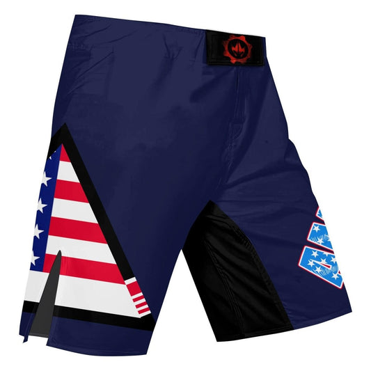 American Flag Blue Fight Shorts - BattleFitGear