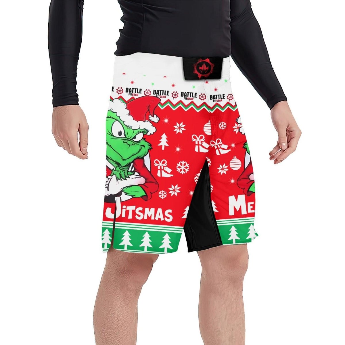 Funny Santa Grinch Fight Shorts - BattleFitGear