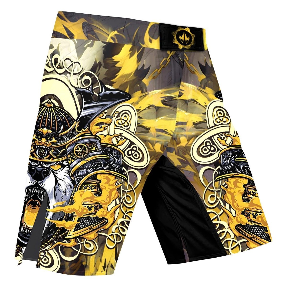 Golden Panda Skull Fight Shorts - BattleFitGear