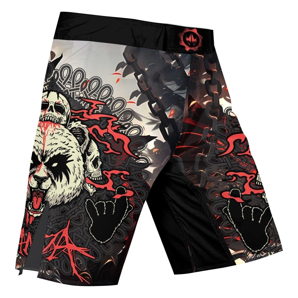 Panda Skull Fight Shorts - BattleFitGear