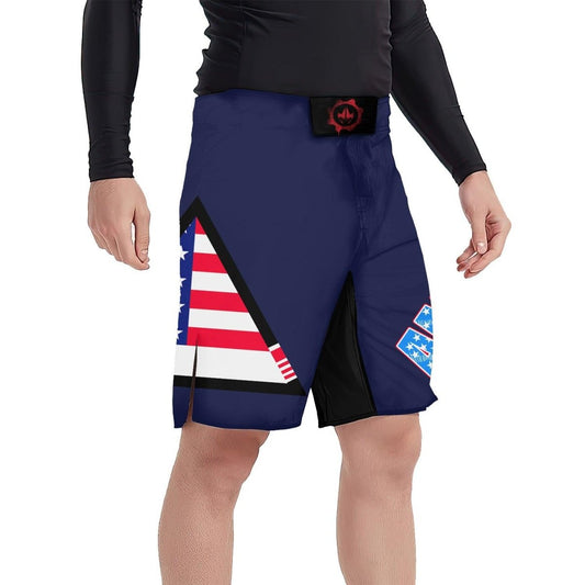 American Flag Blue Fight Shorts - BattleFitGear