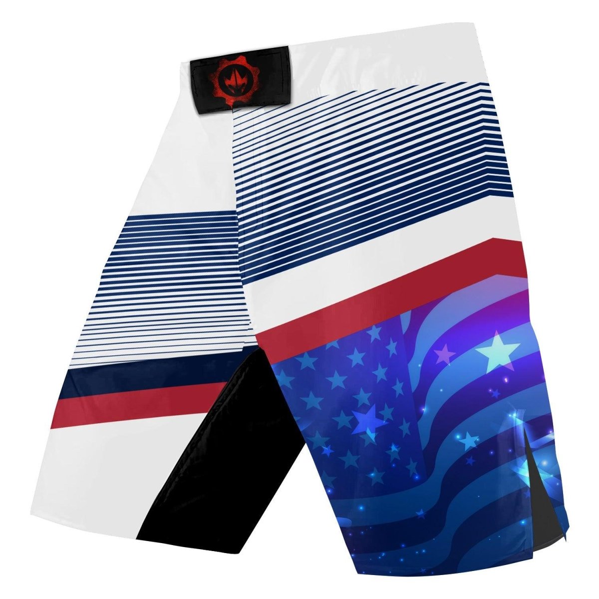 American Flag White Fight Shorts - BattleFitGear