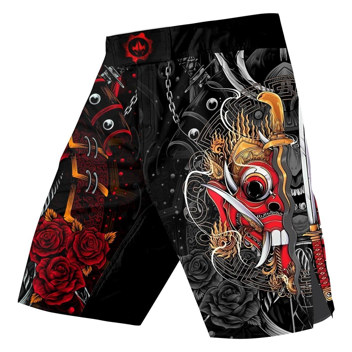 Japanese Red Demon Samurai Fight Shorts - BattleFitGear