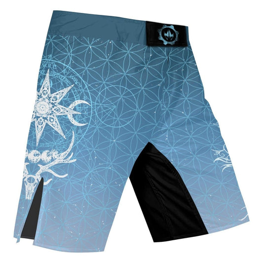 Light Blue YULE Vikings Fight Shorts - BattleFitGear