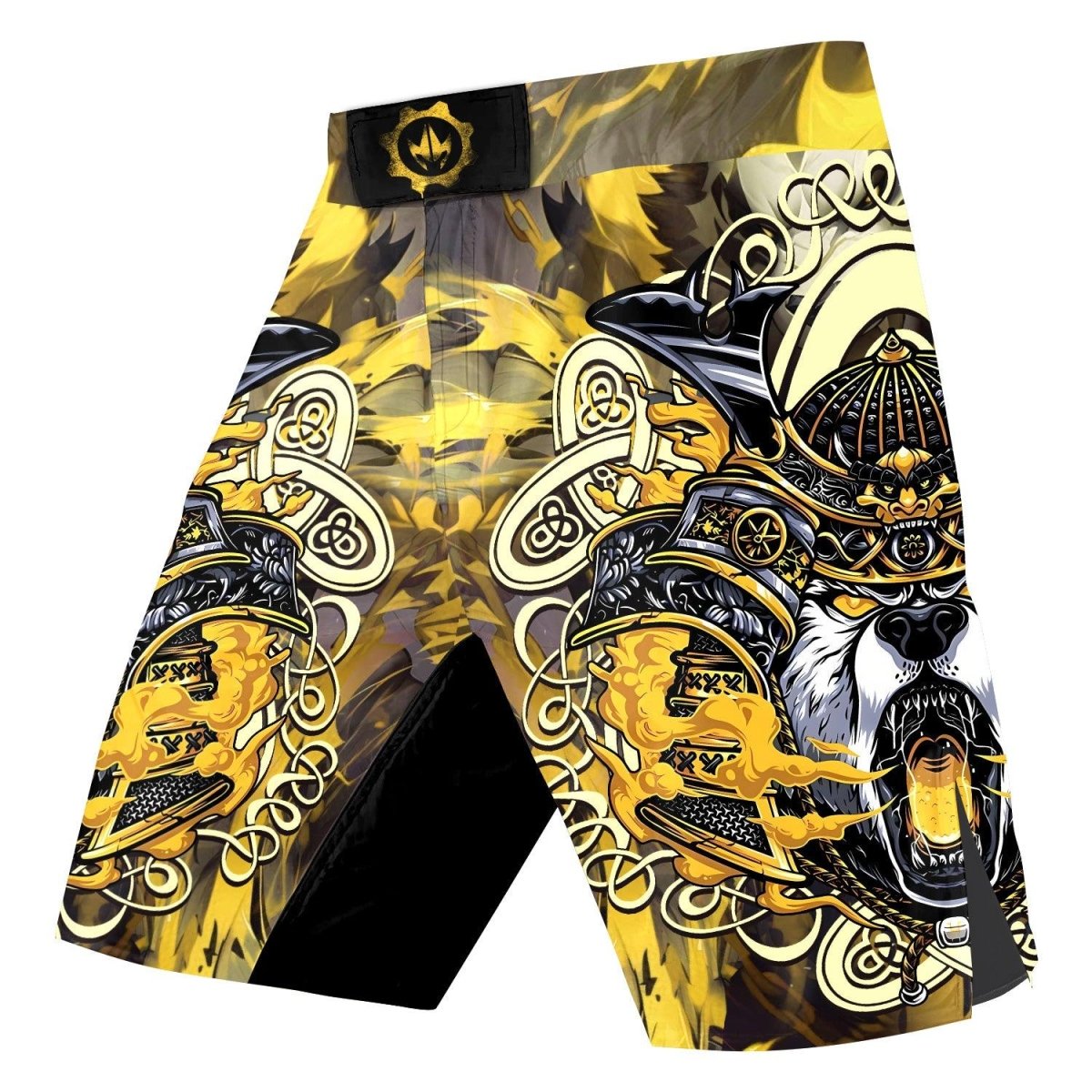 Golden Panda Skull Fight Shorts - BattleFitGear