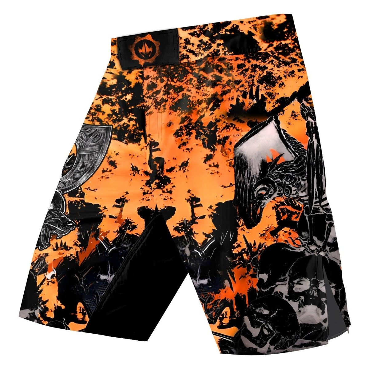 Raven Skull Fight Shorts - BattleFitGear