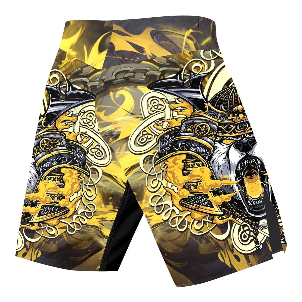 Golden Panda Skull Fight Shorts - BattleFitGear