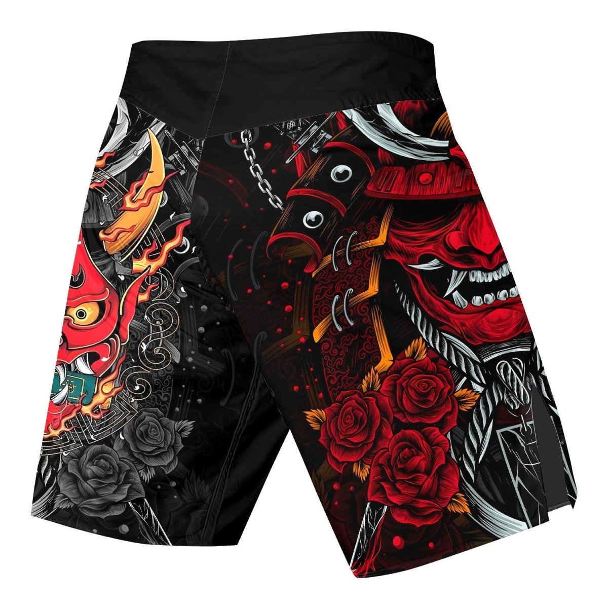 Japanese Red Demon Samurai Fight Shorts - BattleFitGear