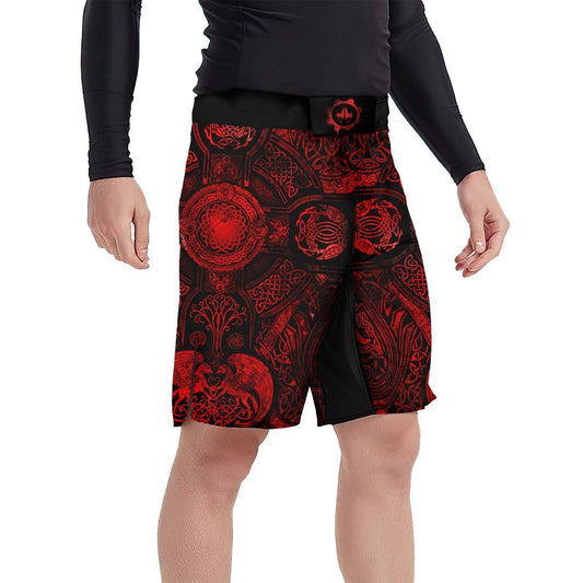 Viking Suncatcher Red Fight Shorts - BattleFitGear