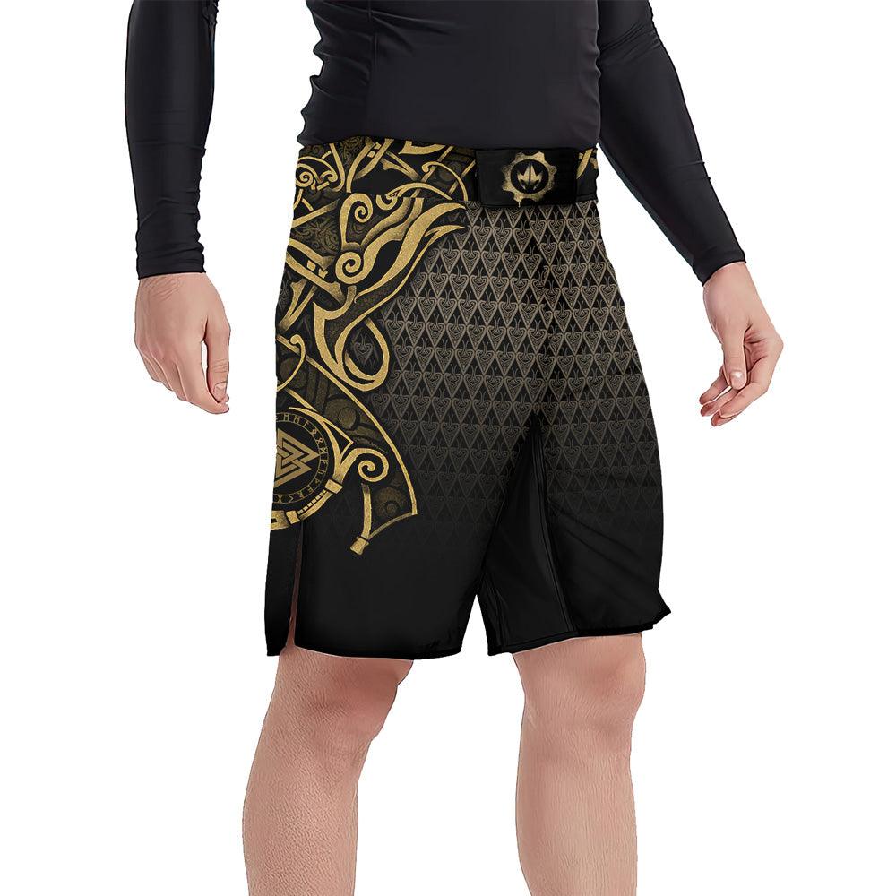 Viking Fenrir Symbol Rune Fight Shorts | MMA Fight Shorts | BJJ Shorts