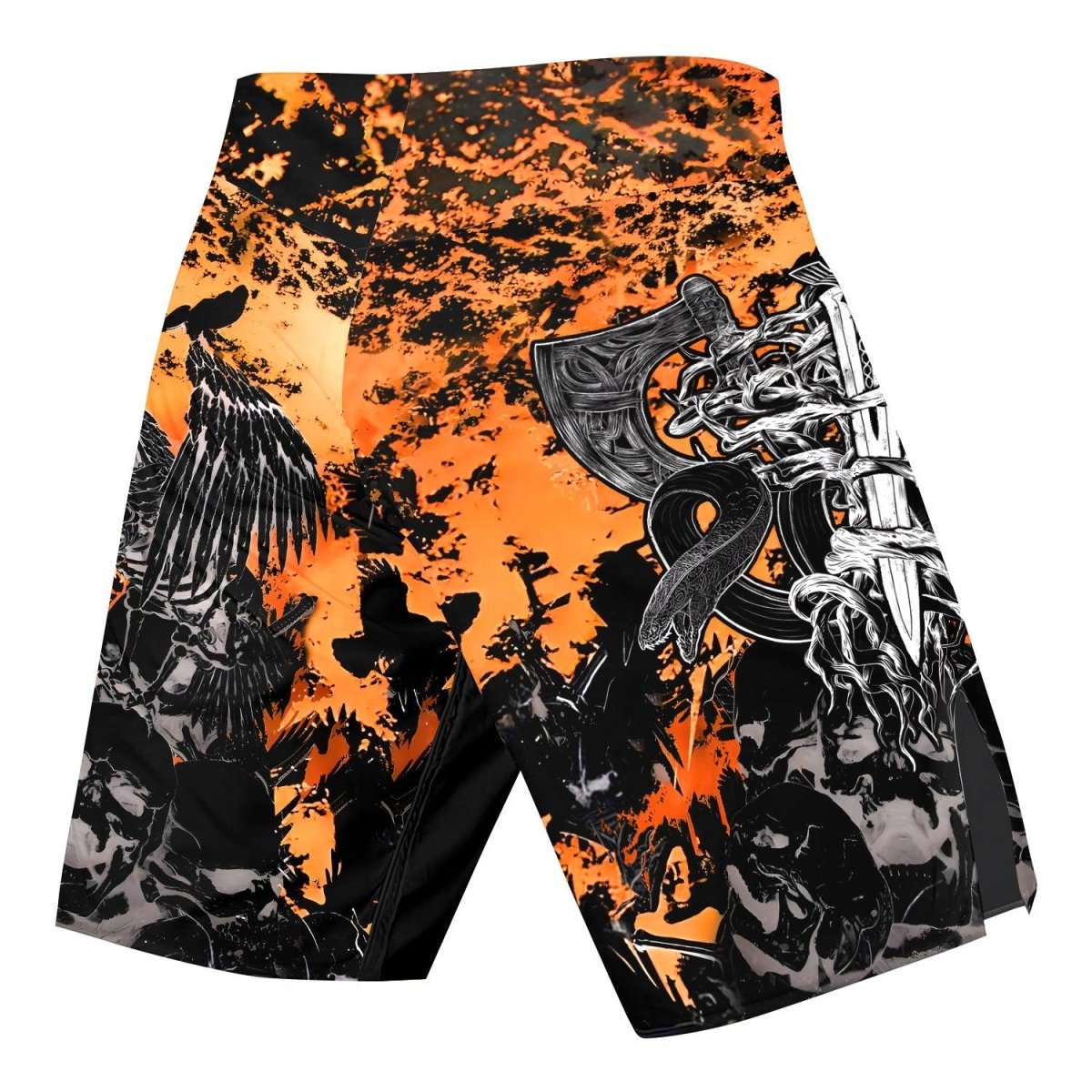 Raven Skull Fight Shorts - BattleFitGear