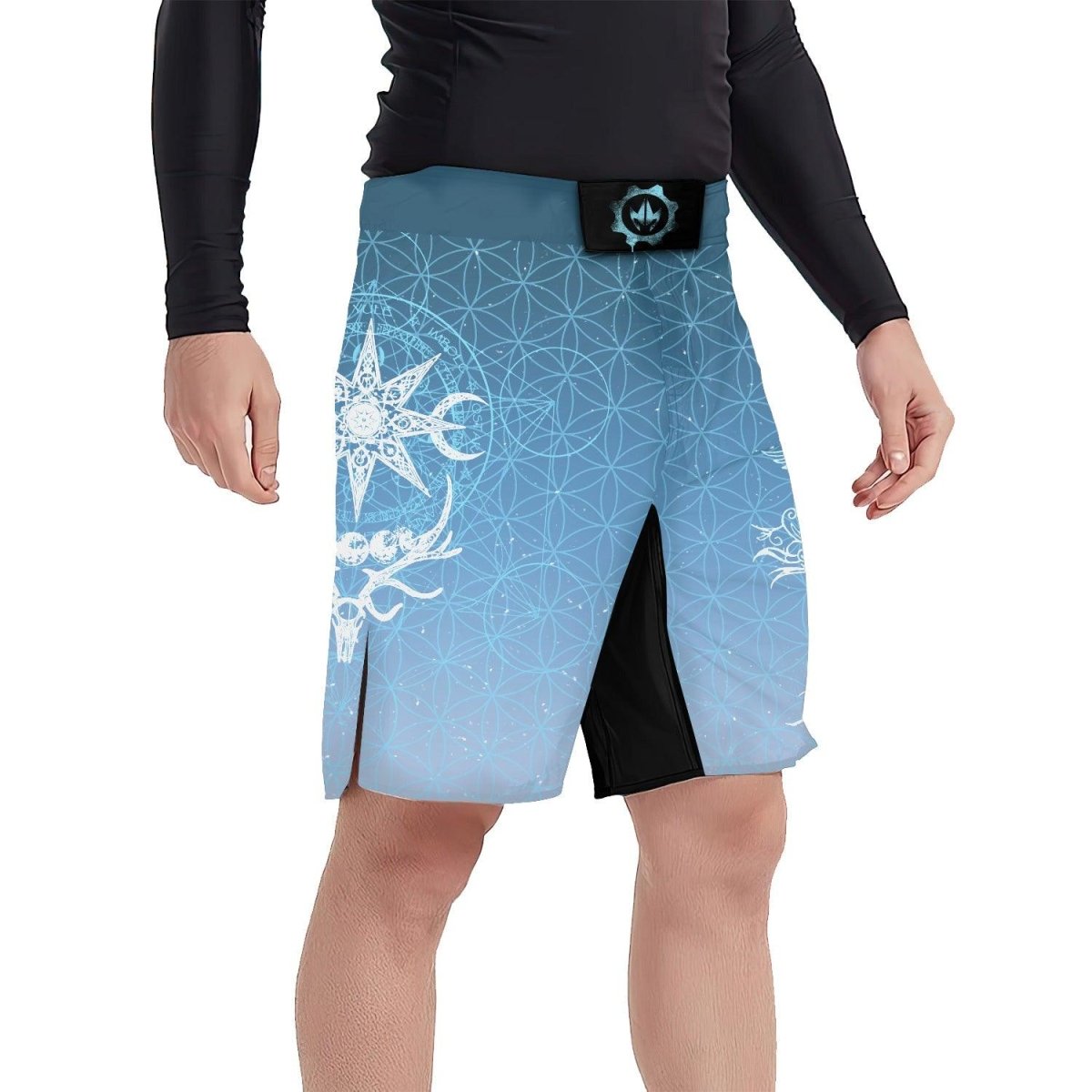 Light Blue YULE Vikings Fight Shorts - BattleFitGear