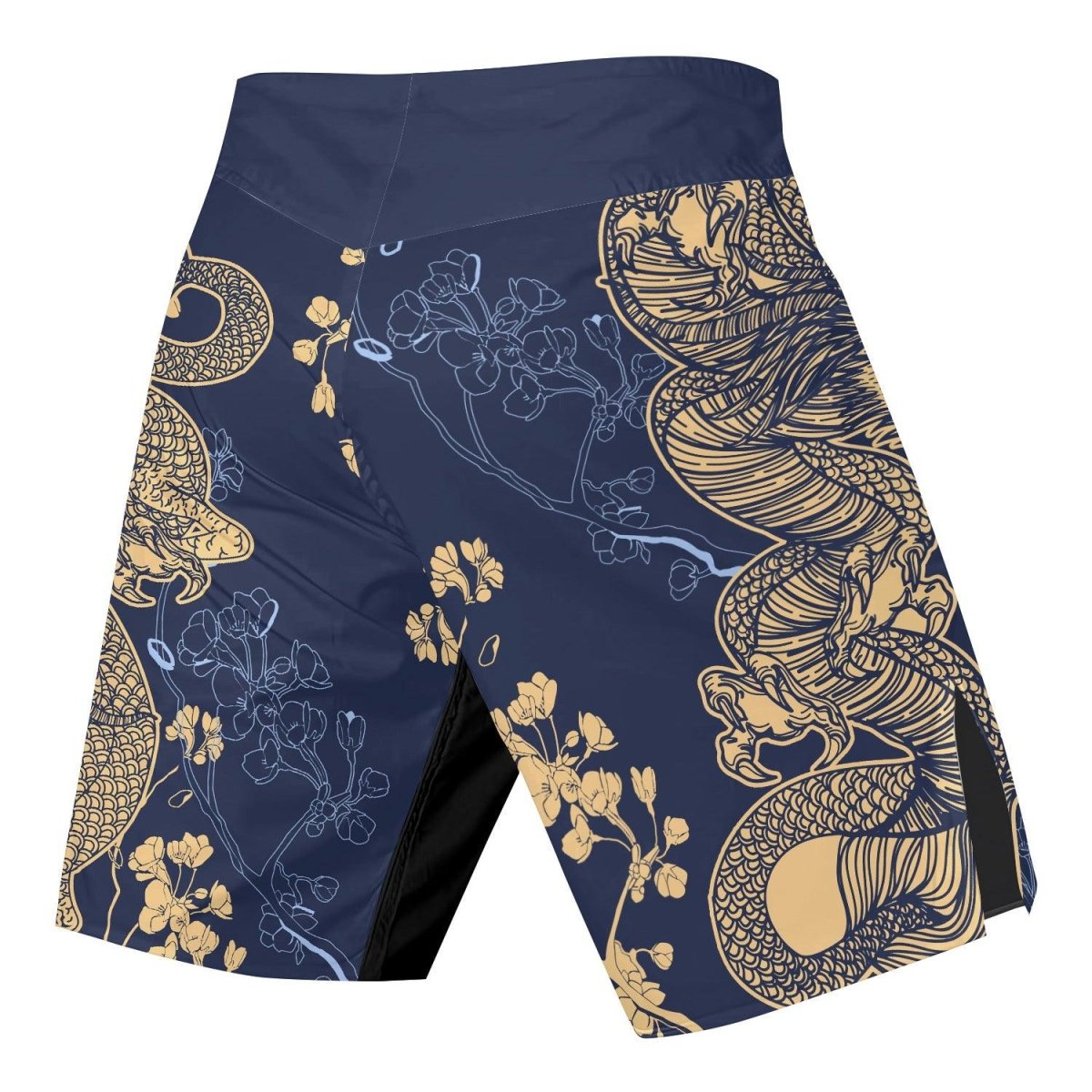 Flower Chinese Dragon Fight Shorts - BattleFitGear